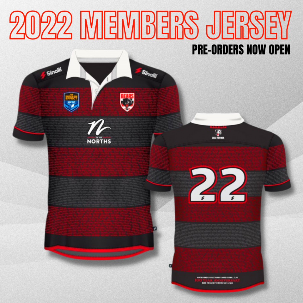 2022 Special Release Jerseys - North Sydney Bears